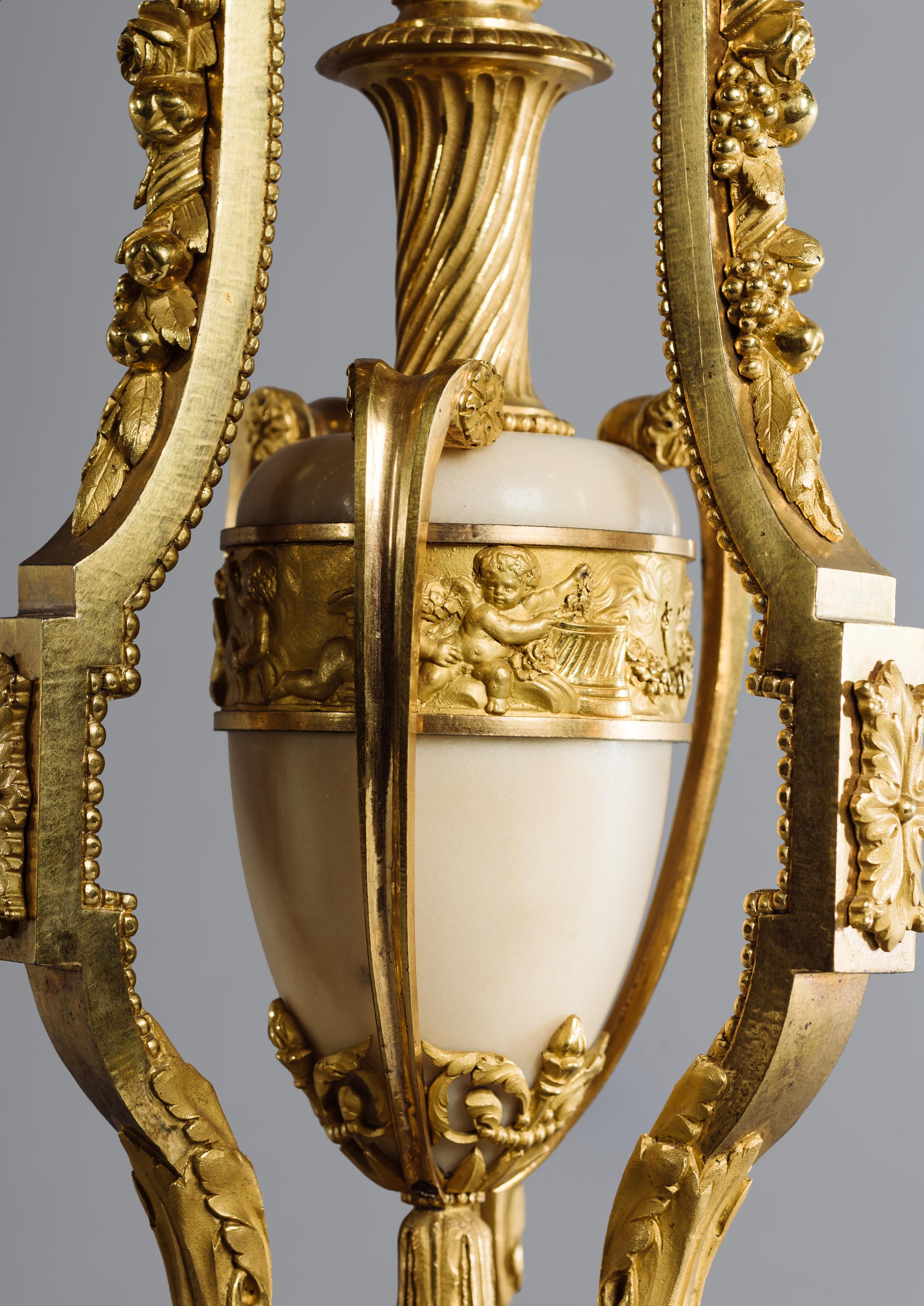 Louis XV Pair Of Ten-Light Candelabra After Pierre Gouthière, by Henri Picard, Circa 1870 For Sale