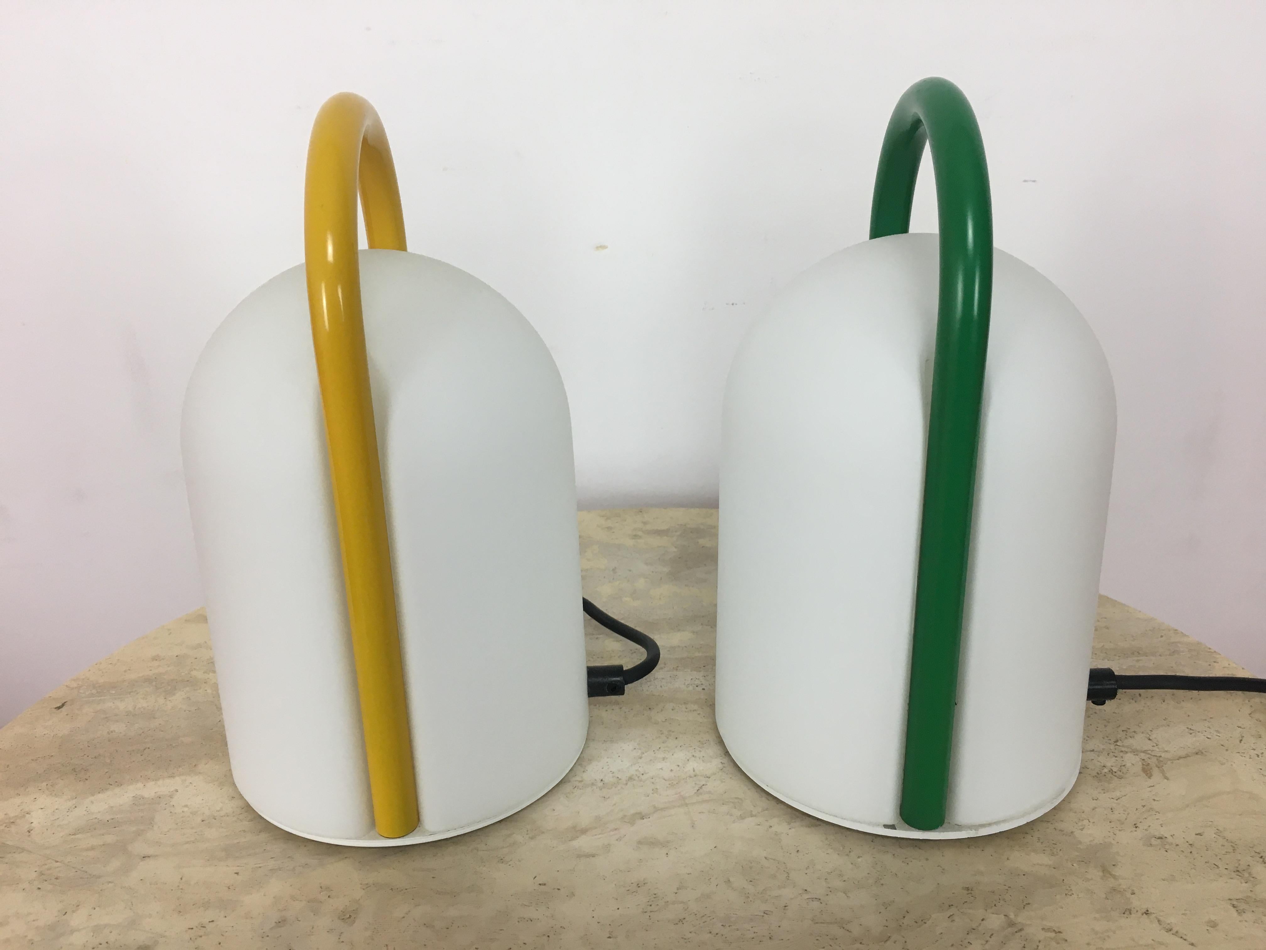 Tender-Tischlampen von Romolo Lanciani für Tronconi, Italien, 1980er Jahre, Paar (Metall) im Angebot