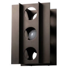 Pair of Tenfold Wall Sconce in Brushed Bronze, Brutalist style, perforated metal