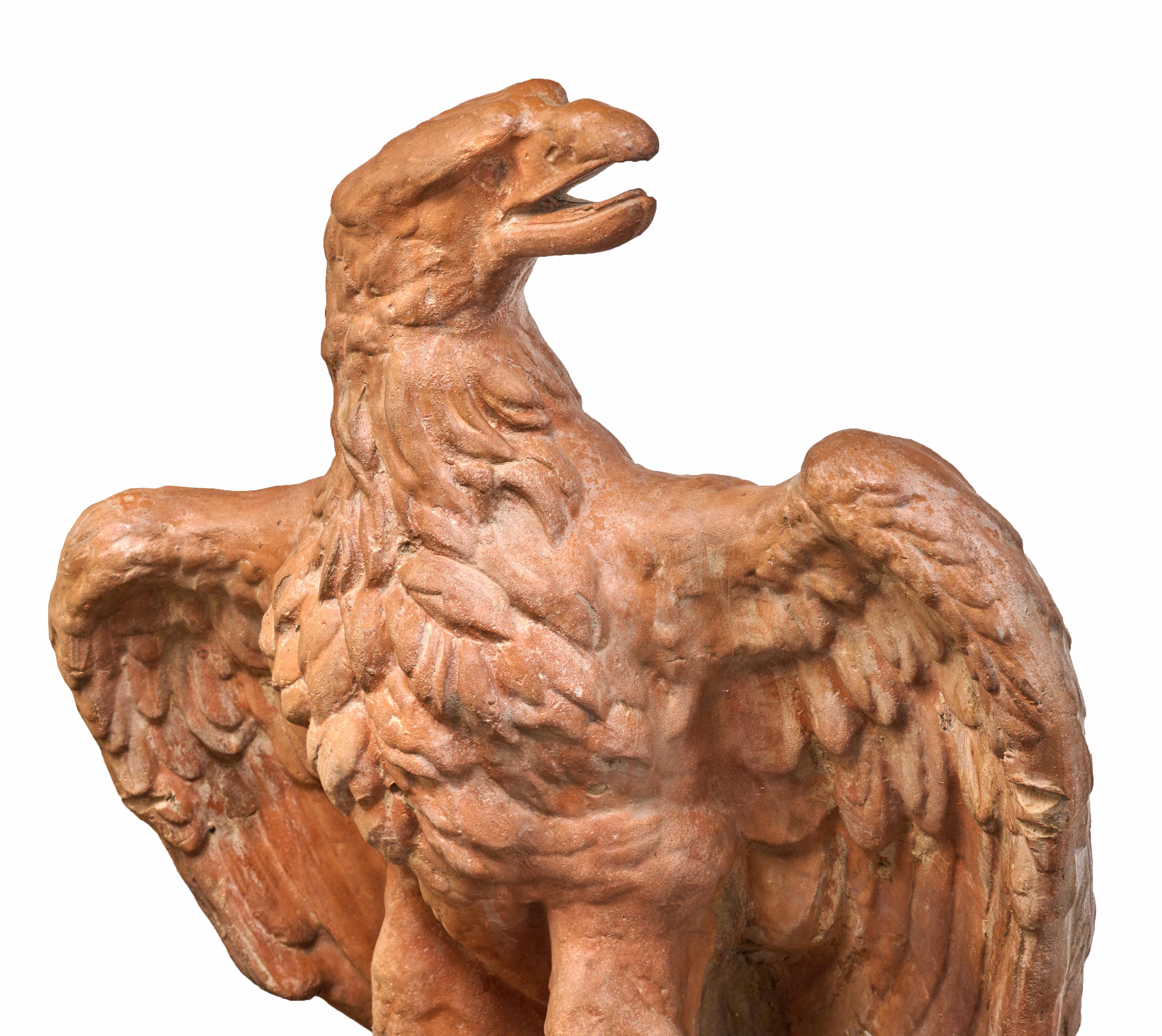 Italian Pair of Terra Cotta Eagles.