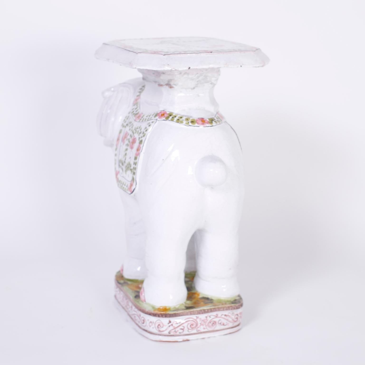 Pair of Terracotta Elephant Stands 2