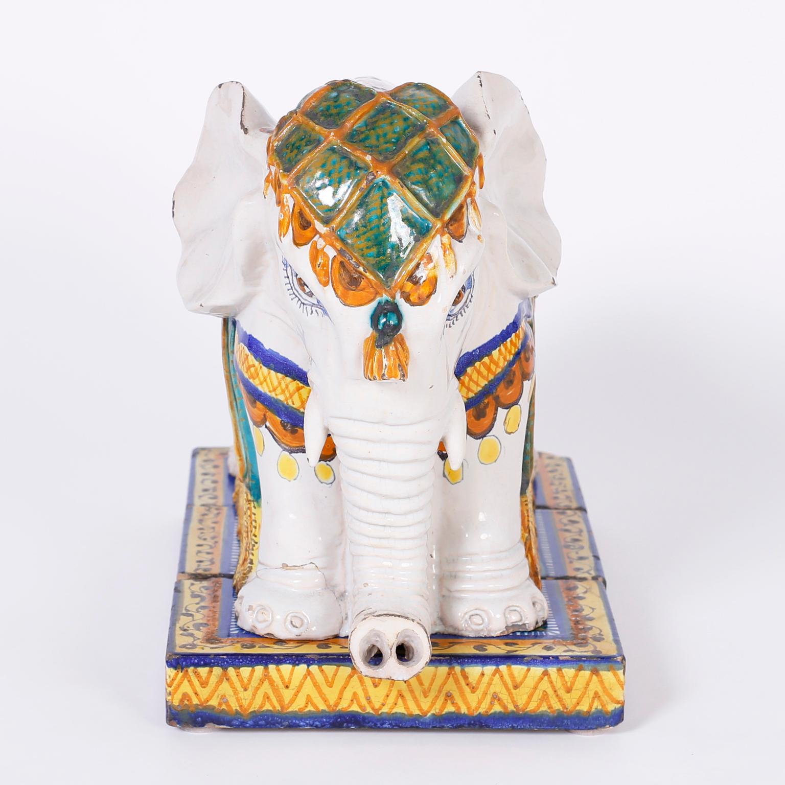 Pair of Terracotta Elephants Ornaments 1