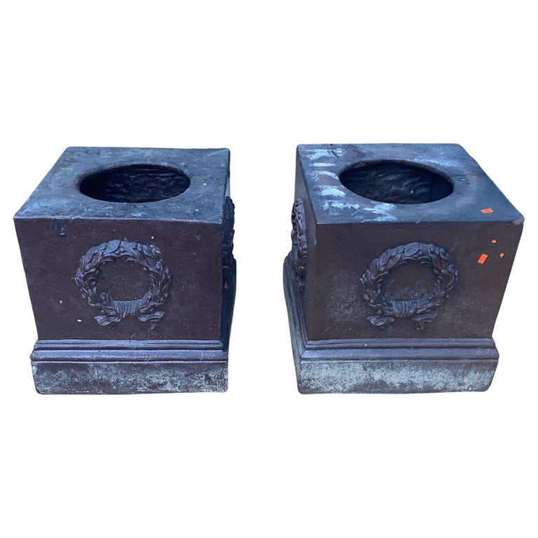 Pair of Terra Cotta Plinths, Portland ''ME'' Stone Works, Early 20th C