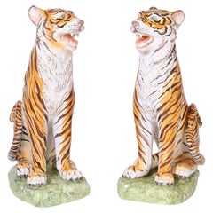 Pair of Terra Cotta Tigers