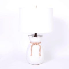 Pair of Terracotta Trompe L'oeil Table Lamps Attributed to Urbano Zaccagnini