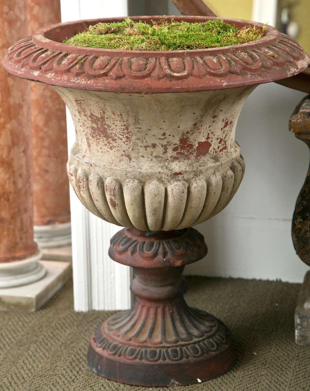 English Pair of Terracotta Campana Style Urns For Sale