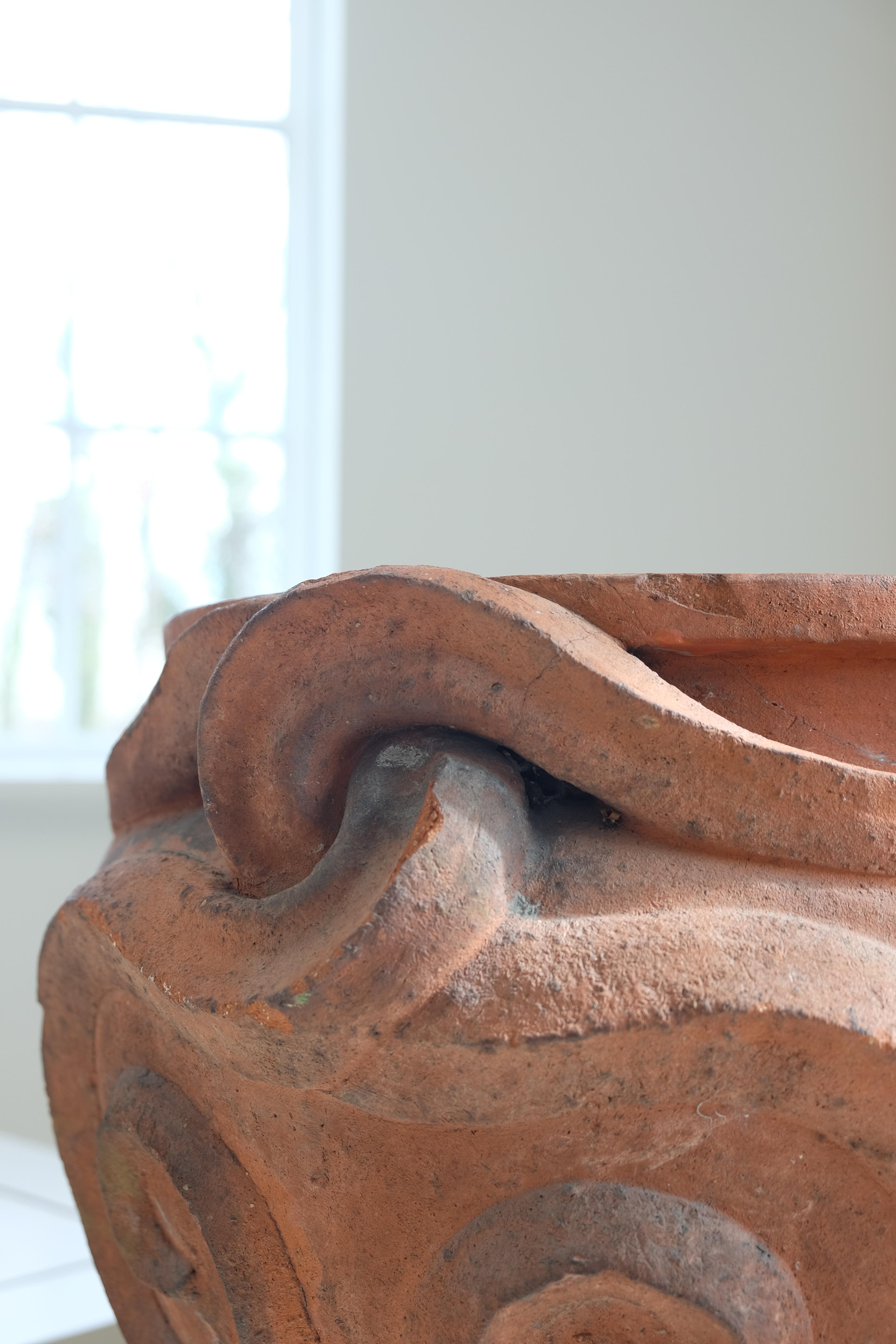 19th Century Pair of Terracotta Compton Snake Pots