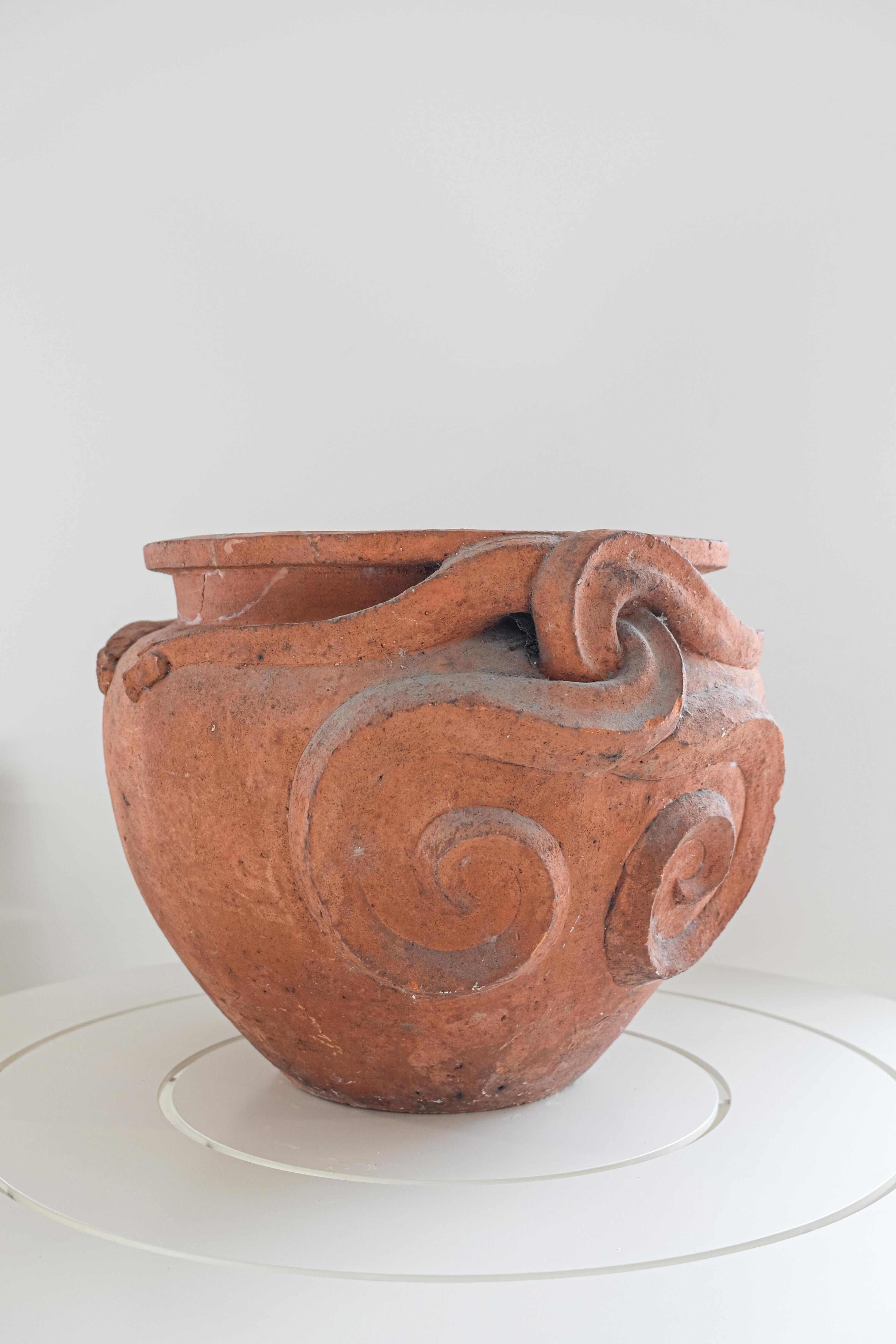 Pair of Terracotta Compton Snake Pots 1