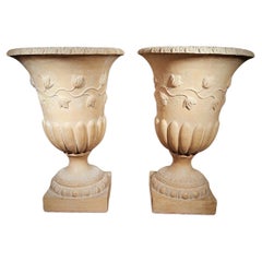 Paire de tasses en terre cuite datée du 19e, 1846