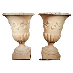Antique Pair of Terracotta Cups Dated 19th, 1846