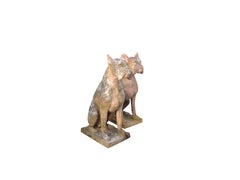Pair of Terracotta Dogs Statuettes from Impruneta, Italy