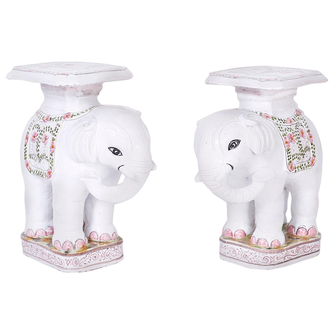 Pair of Terracotta Elephant Stands