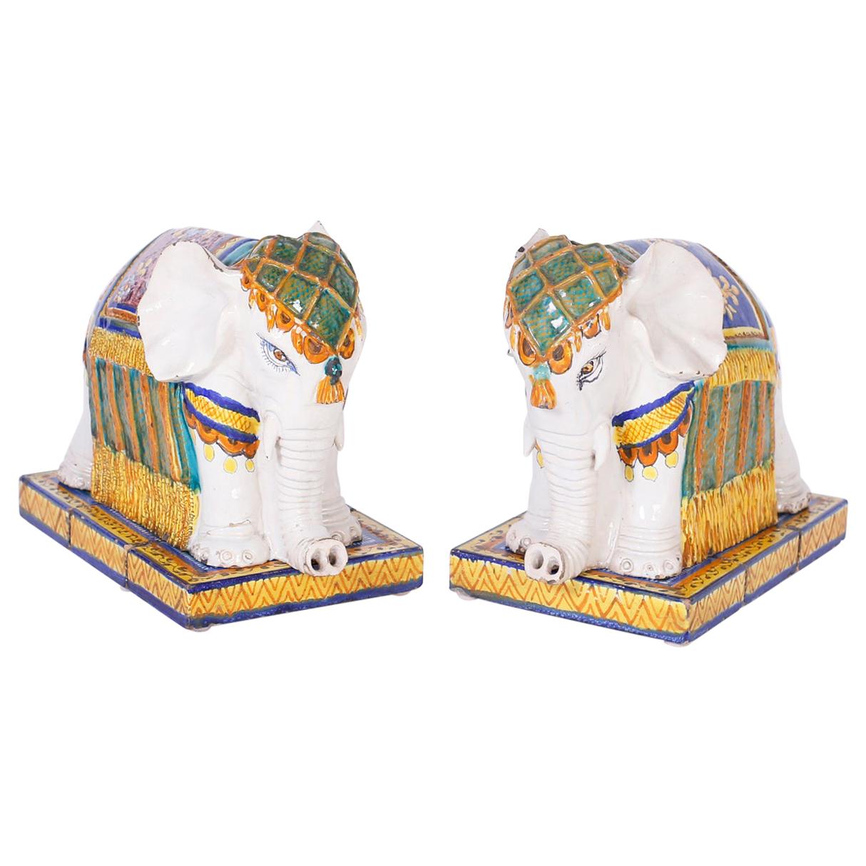 Pair of Terracotta Elephants Ornaments