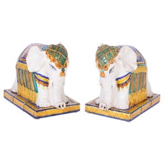 Pair of Terracotta Elephants Ornaments