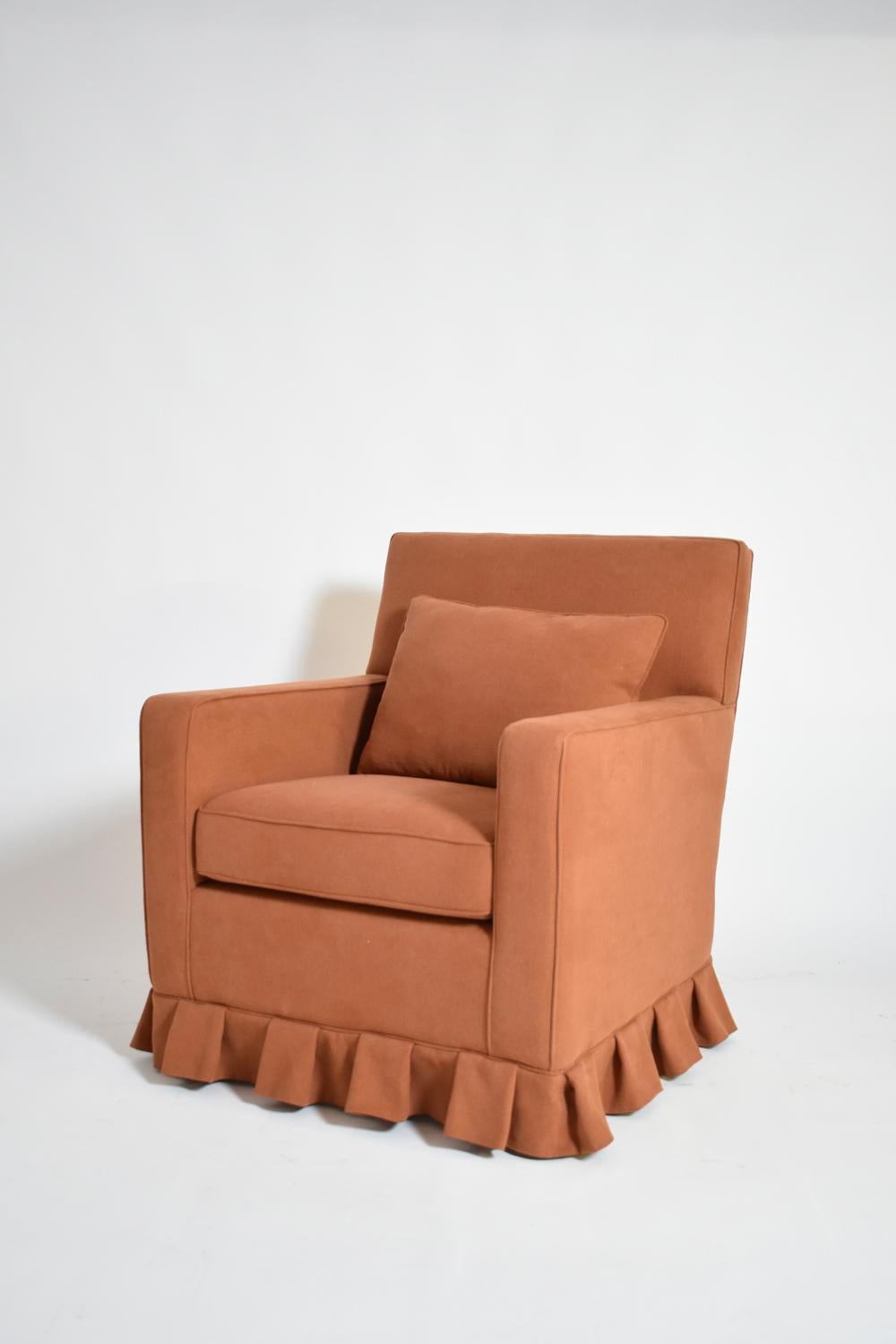 Coppia di poltrone in tessuto di terracotta, anni '60 In condizioni ottime in vendita a Lisboa, PT