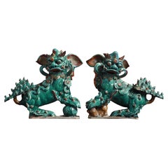 Pair of Terracotta Foo Dogs