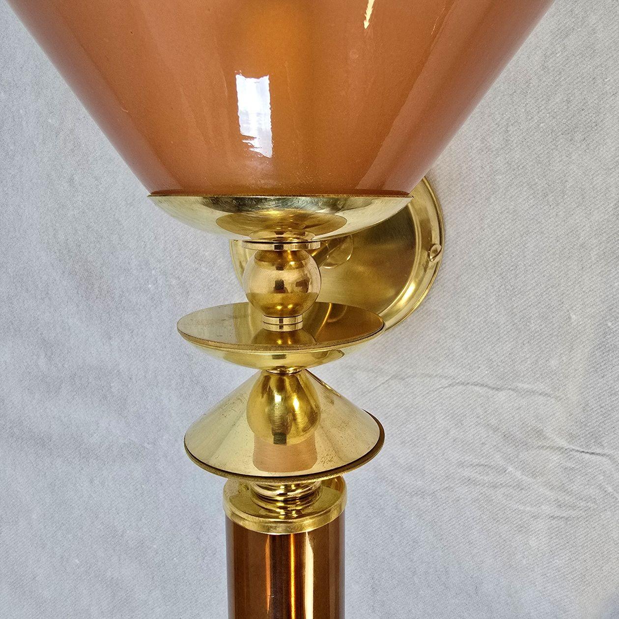 Ottone Coppia di appliques in terracotta in vendita
