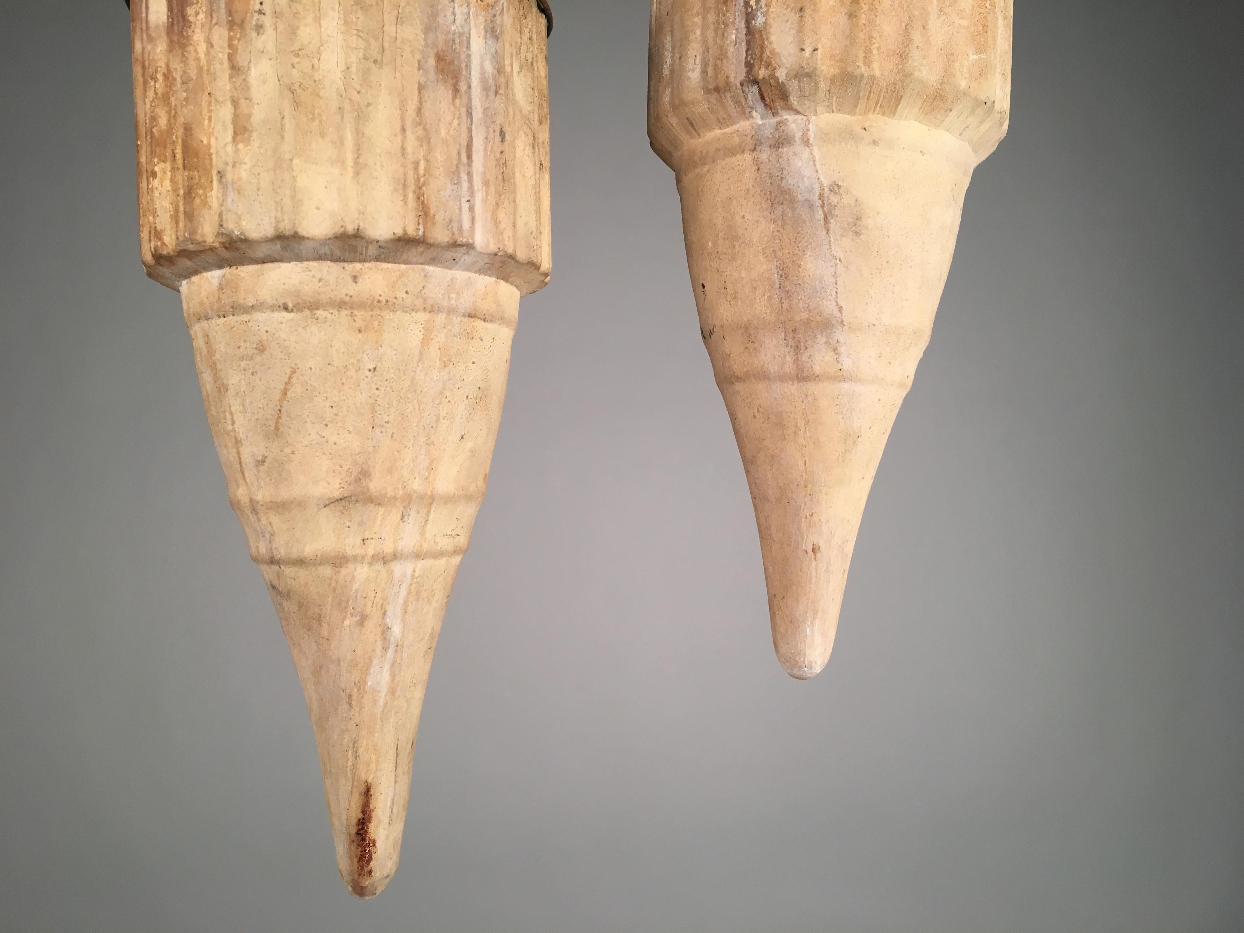 Pair of Terracotta Hanging Vases, 19th Century In Good Condition In Doylestown, PA