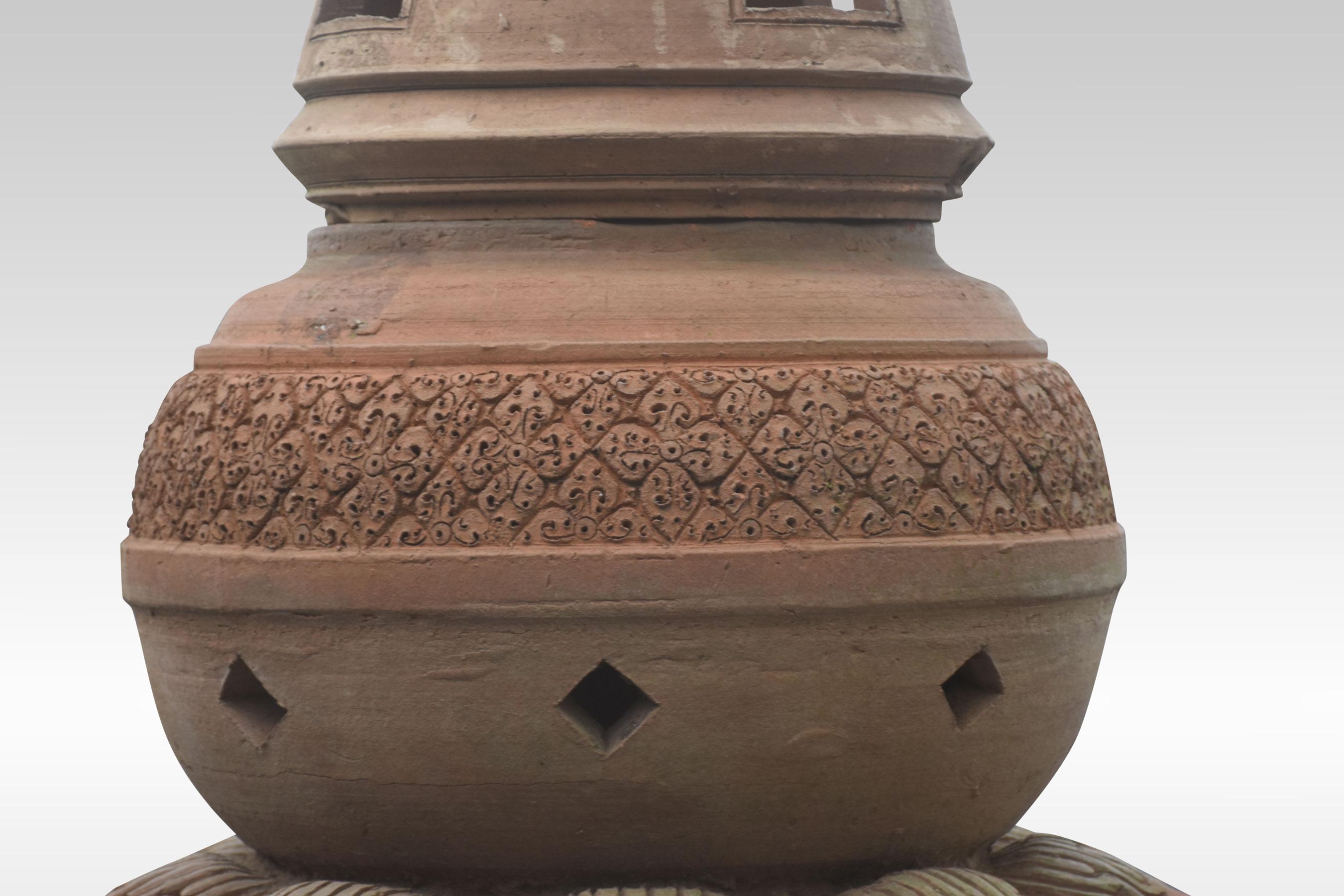 Pareja de faroles de terracota en Bueno estado para la venta en Cheshire, GB