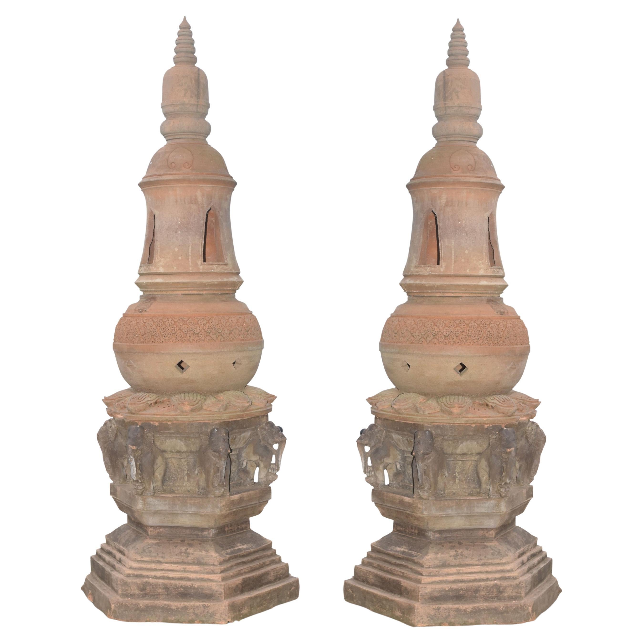 Pair of Terracotta Lanterns