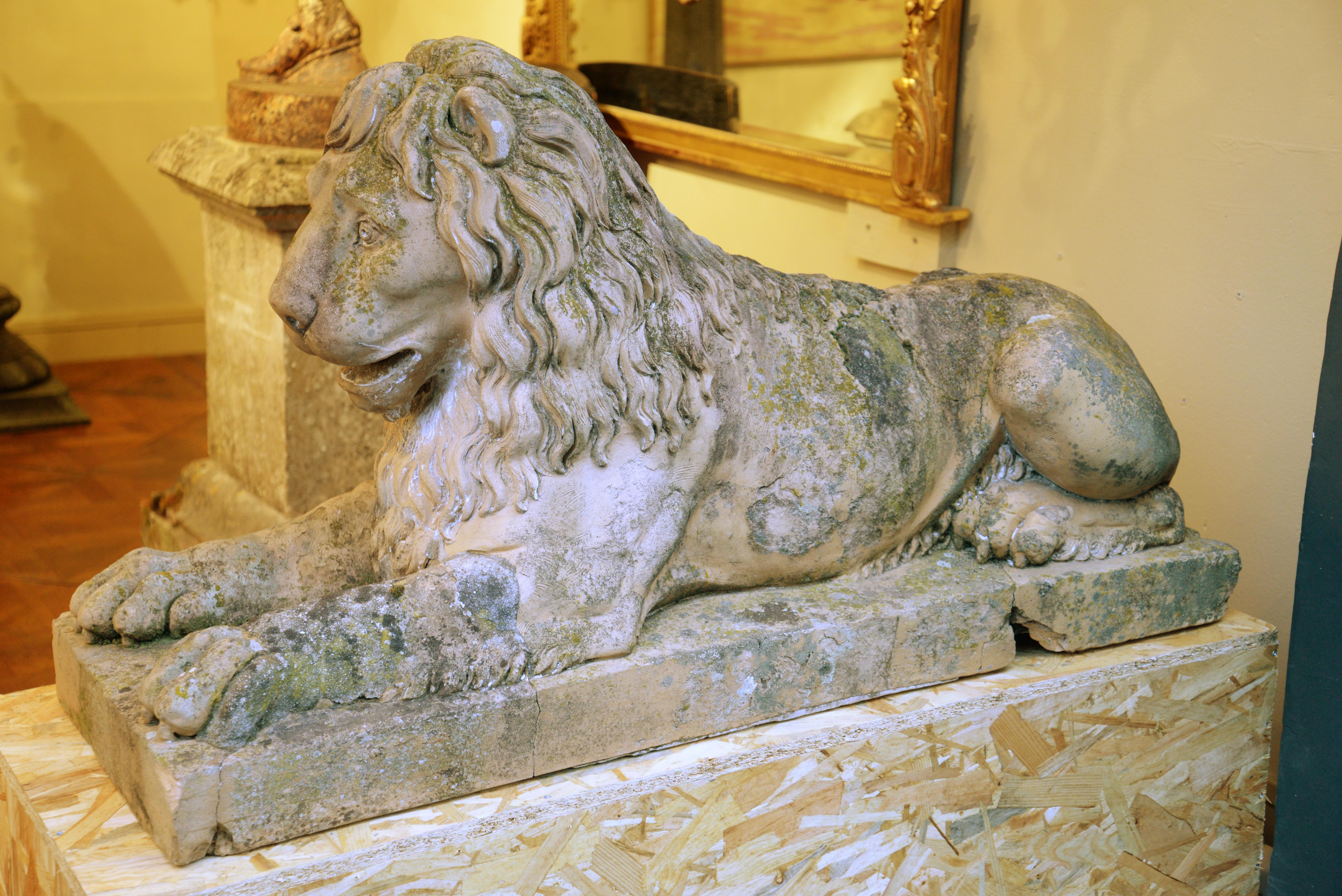 Ein Paar Löwenstatuen aus Terrakotta, 18. Jahrhundert im Angebot 6
