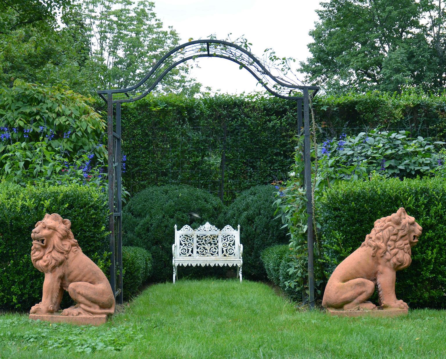 Pair of Terracotta Lions in the French Style 4
