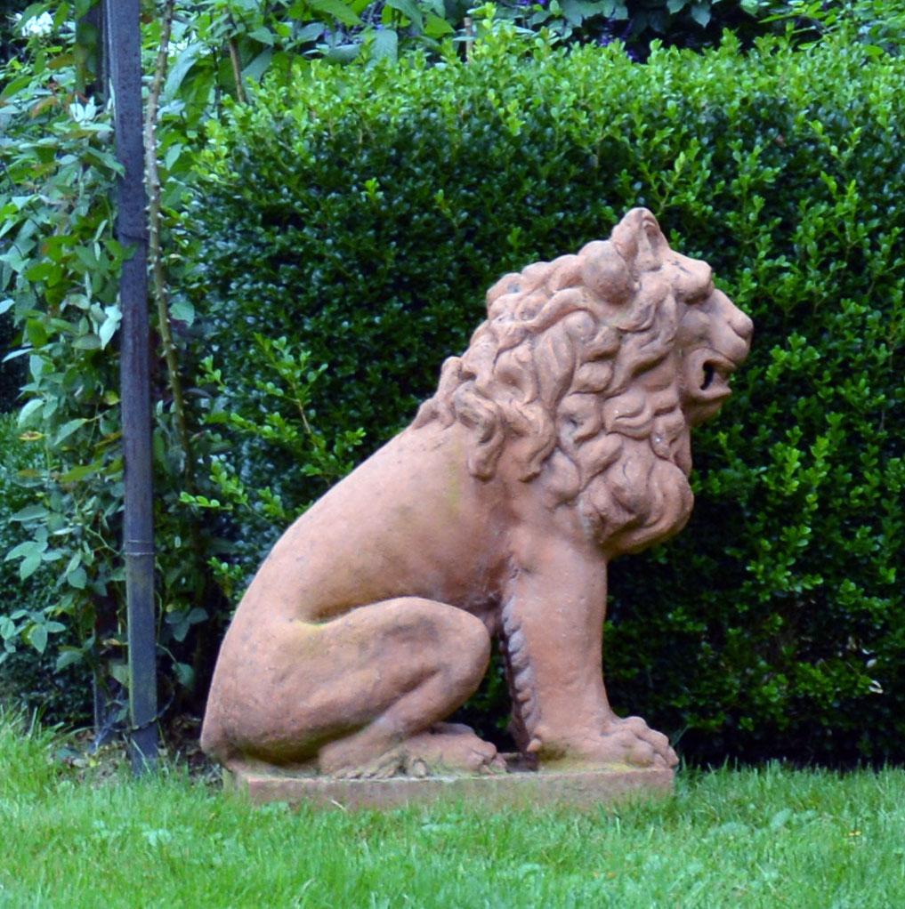 Pair of Terracotta Lions in the French Style 6