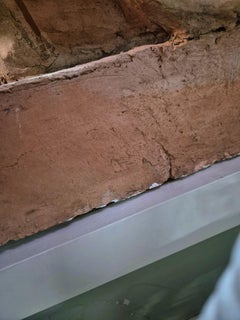 Pair Of Terracotta Lions On A Base, 19th Century