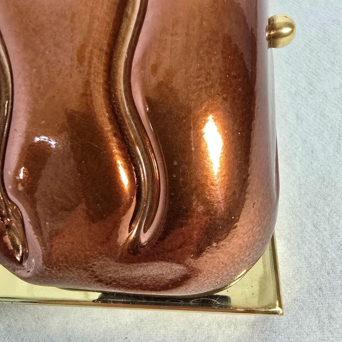 Coppia di appliques in vetro di Murano in terracotta in vendita 5