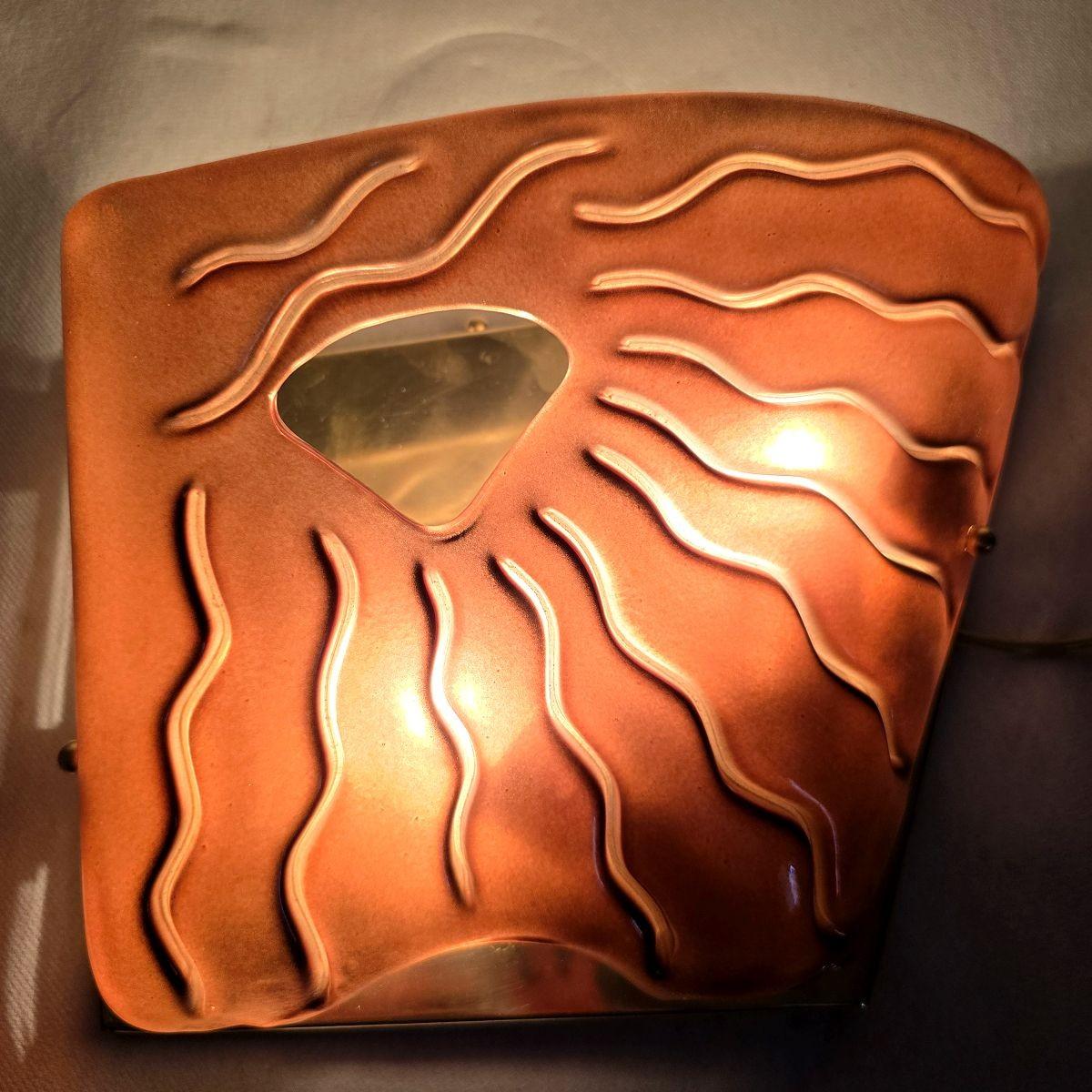 Coppia di appliques in vetro di Murano in terracotta In condizioni ottime in vendita a Dallas, TX