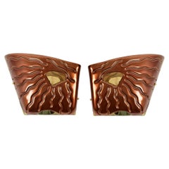 Pair of Terracotta Murano glass sconces