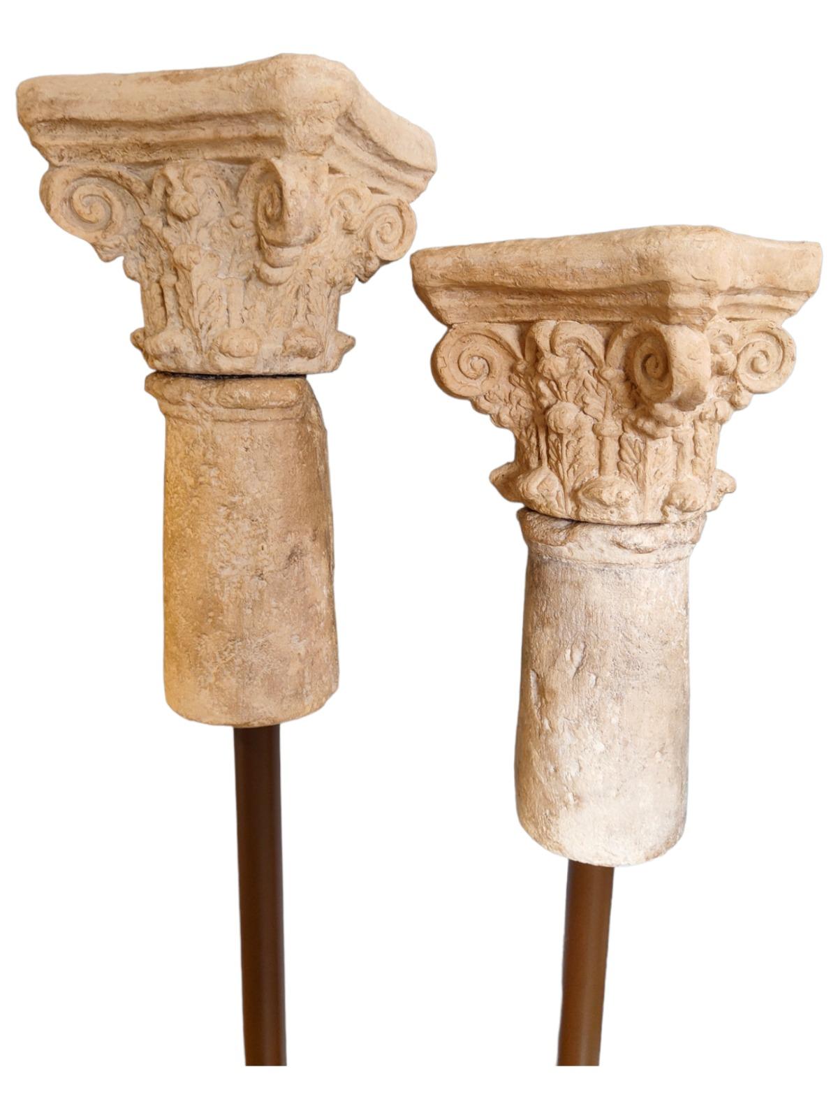 TWENTIETH CENTURY TERRACOTTA COLUMNS.
PAIR OF TERRACOTTA OR SIMILAR COLUMNS FROM THE 20TH CENTURY. VERY DECORATIVE. MEASURES. 70X30X30 WITHOUT SUPPORT.
Good condition.