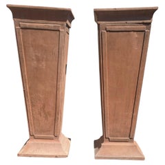 Pair of Terracotta Pedestals, 1950s