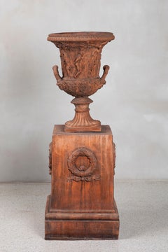 Pair of Terracotta Planters with Terracotta Bases, Italy, Late 19th Century