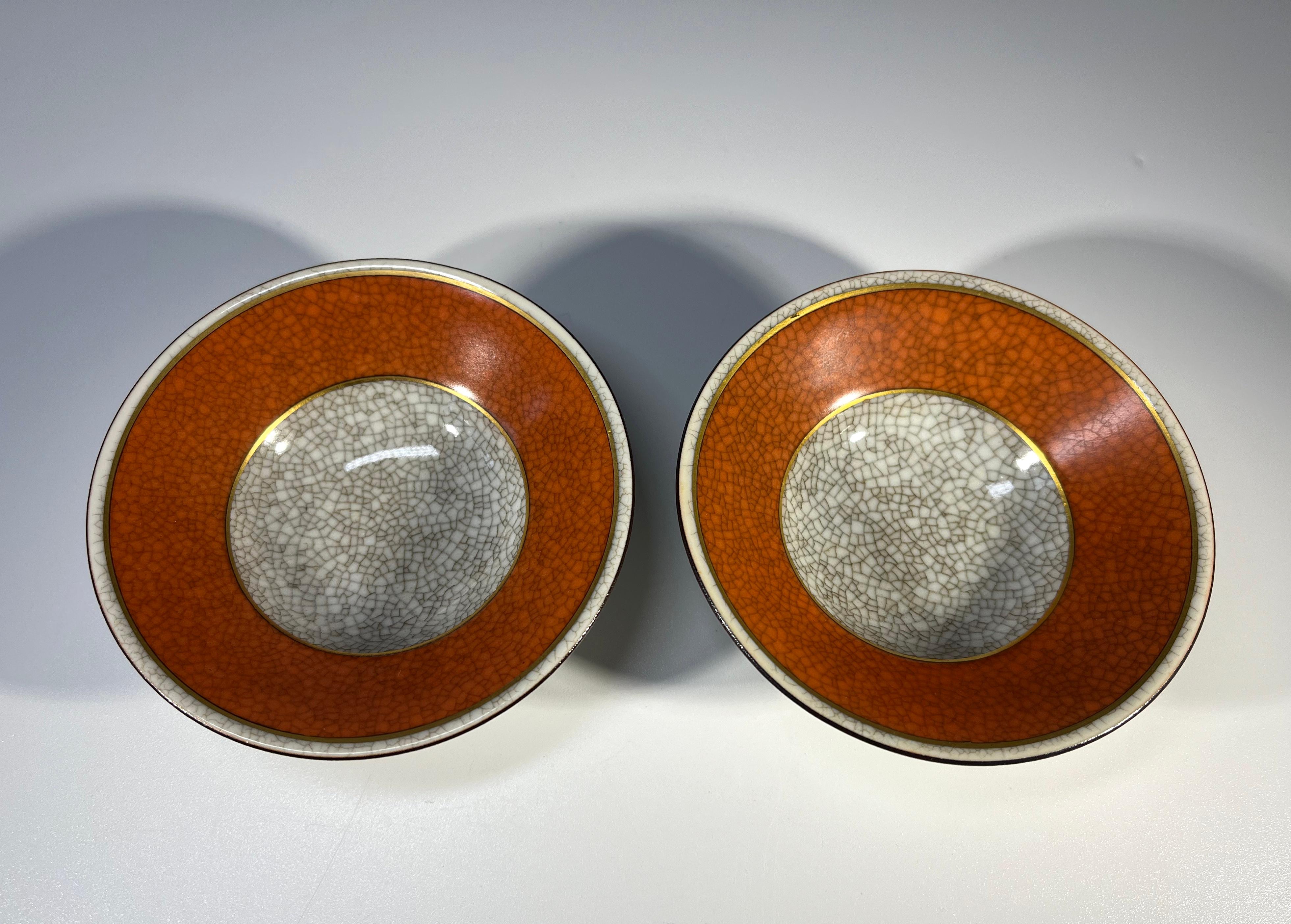 Danese Coppia di sali in porcellana di terracotta, Thorkild Olsen, Royal Copenhagen Craquelure in vendita