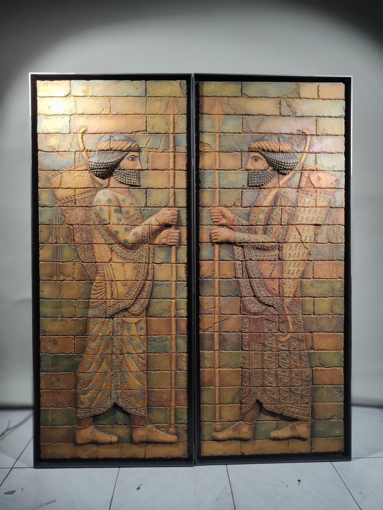 Pair of Terracotta Reliefs of Persian Archers, Mid-20th Century 14