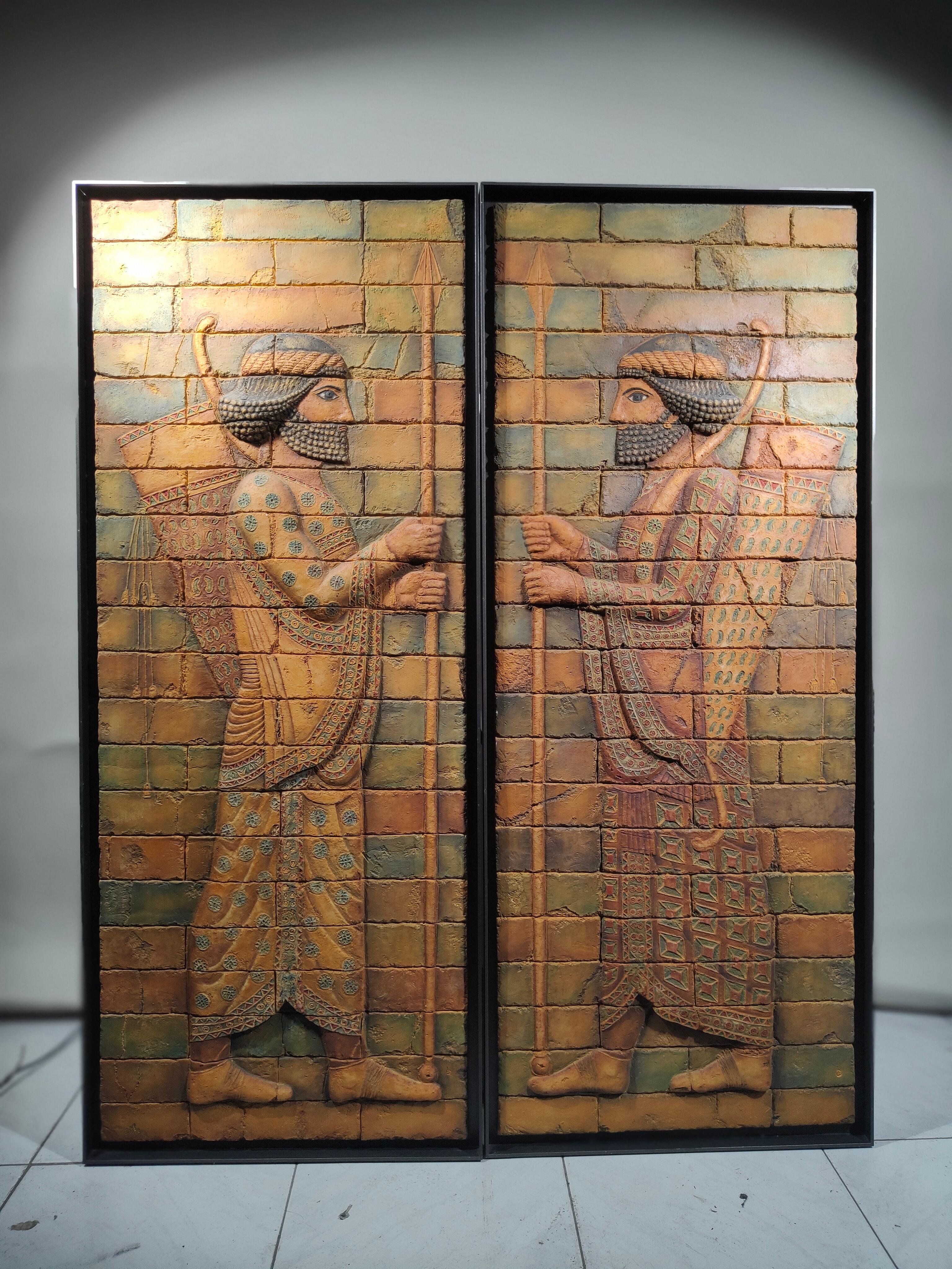 Pair of Terracotta Reliefs of Persian Archers, Mid-20th Century 2