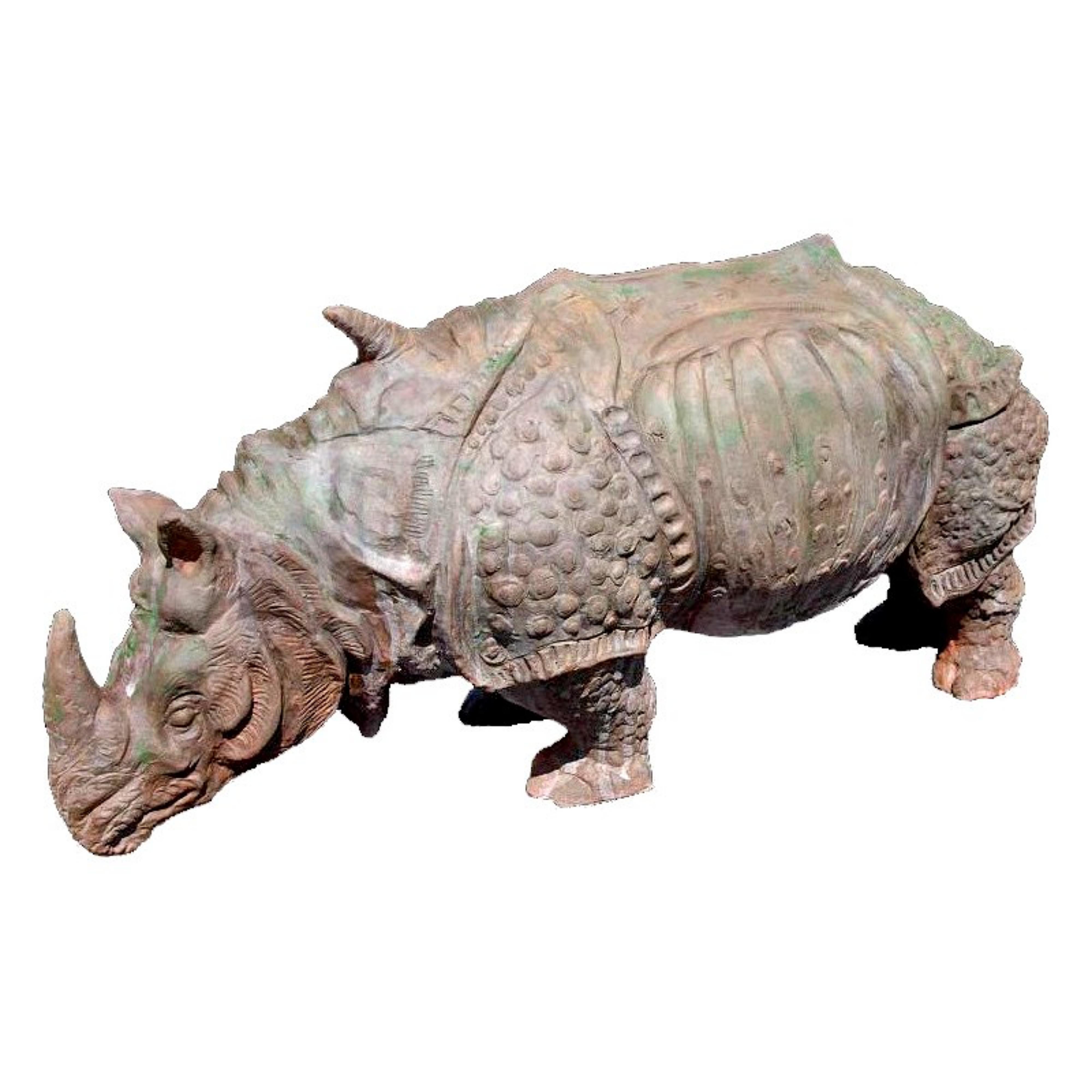 italien Paire de RhinosERRACOTTA par ALBRECHT DURER 20ème siècle en vente