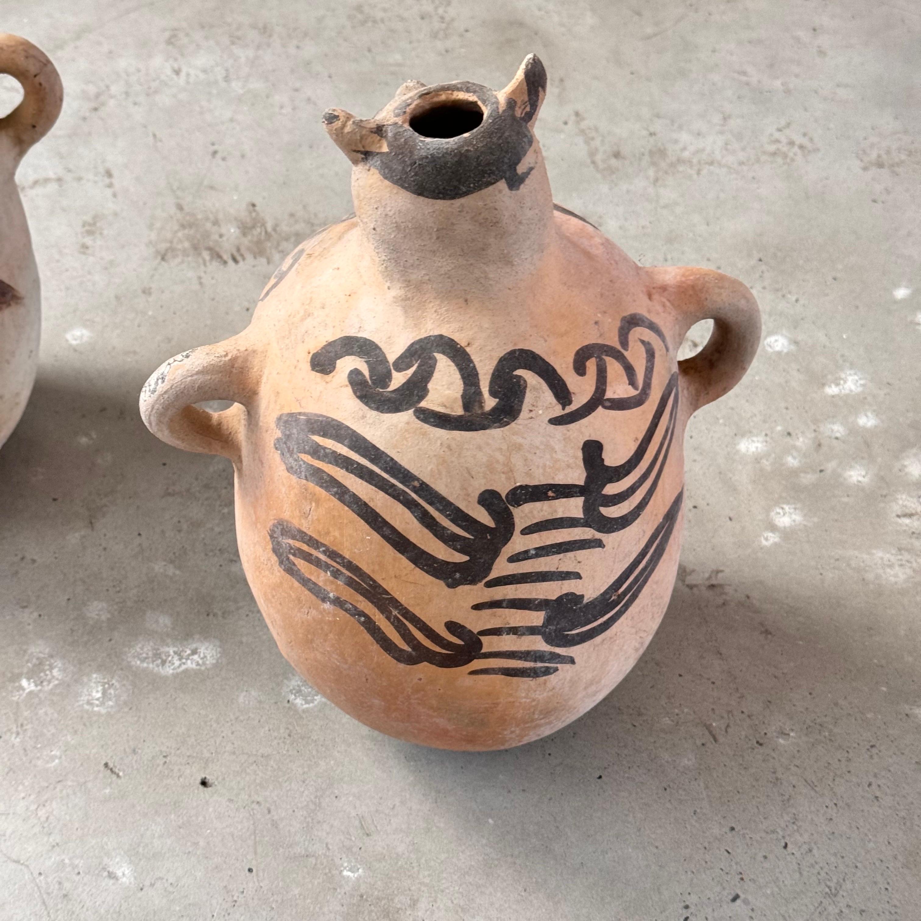 Messicano Coppia di brocche in corda di terracotta dal Messico, anni '70 in vendita