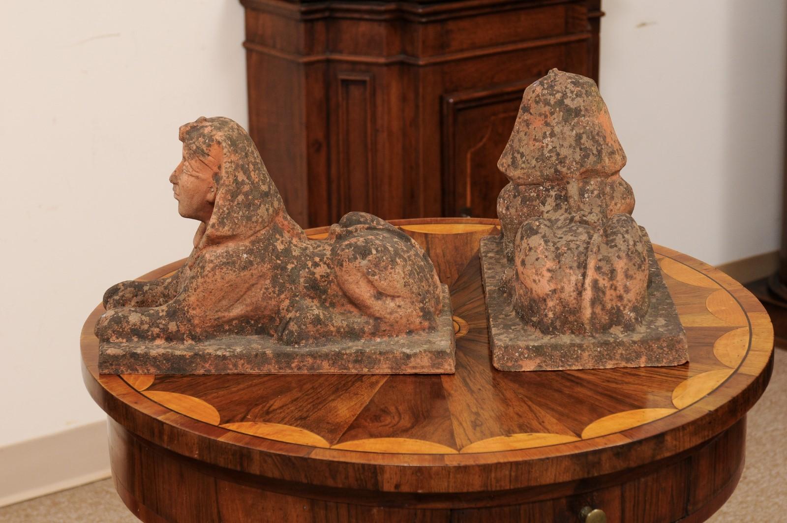Pair of Terracotta Sphinxes, 20th Century Italy 7