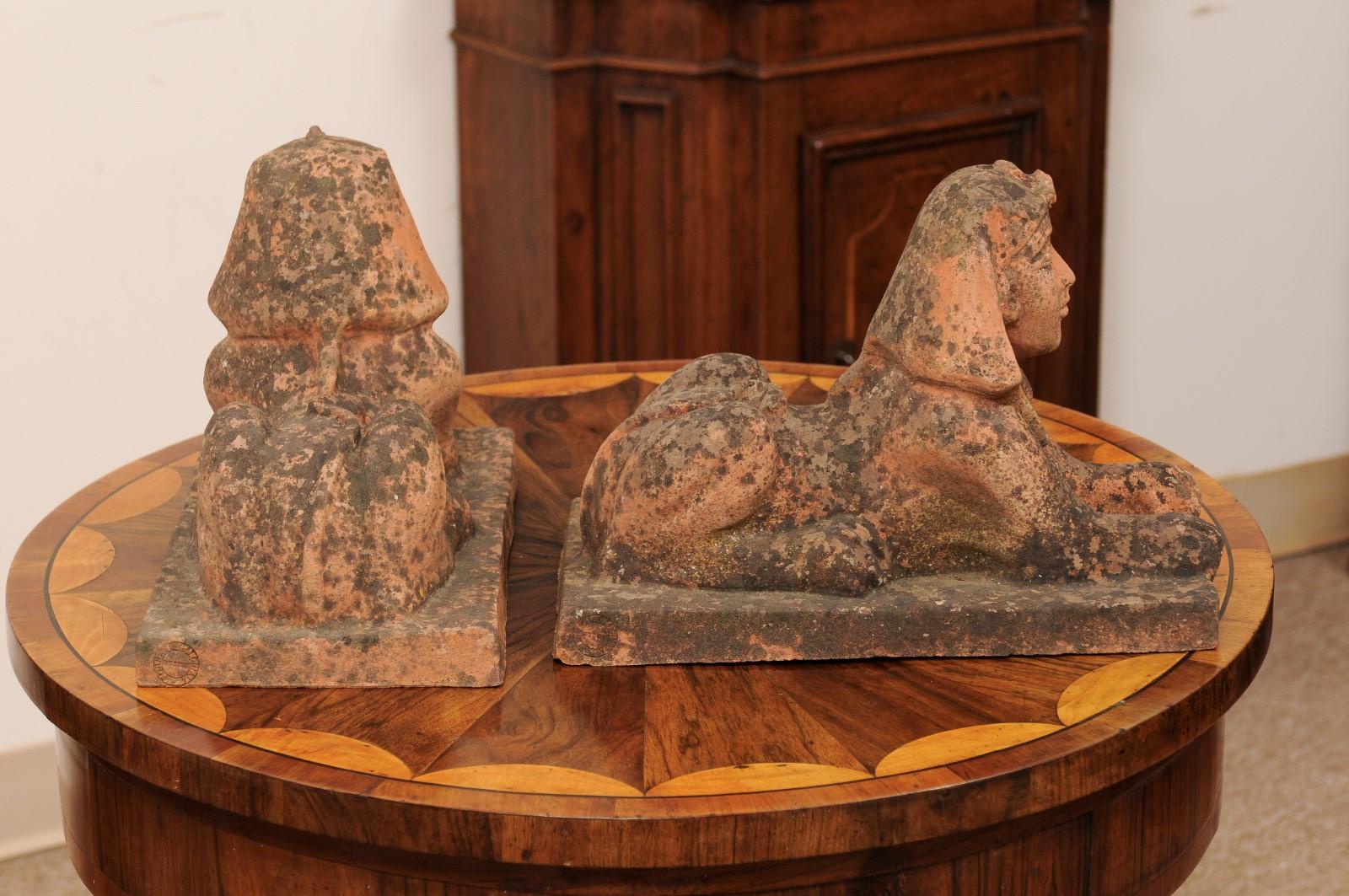 Pair of Terracotta Sphinxes, 20th Century Italy 5