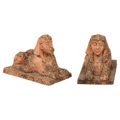Vintage Pair of Terracotta Sphinxes, 20th Century Italy