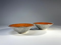 Paire de sels en terre cuite, Thorkild Olsen, Royal Copenhagen en porcelaine craquelée