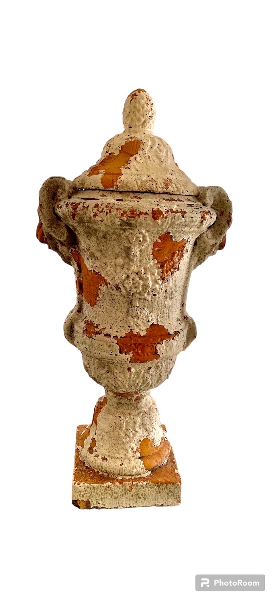 Napoleon III Pair of Terracotta Urnes Vases castle , spain XIXs For Sale