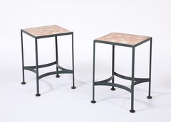 Pair of Terrazzo and Wrought Iron End Tables, USA 1970's