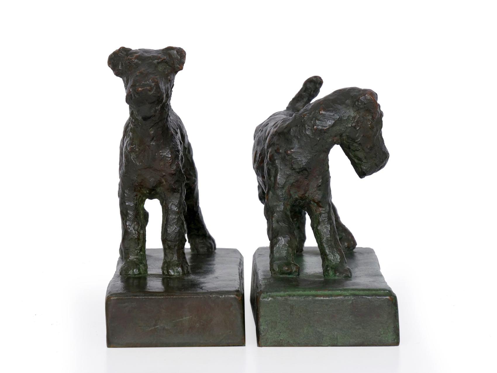 “Pair of Terriers” Bronze Sculpture Bookends by Edith B. Parsons and Gorham Co. 13