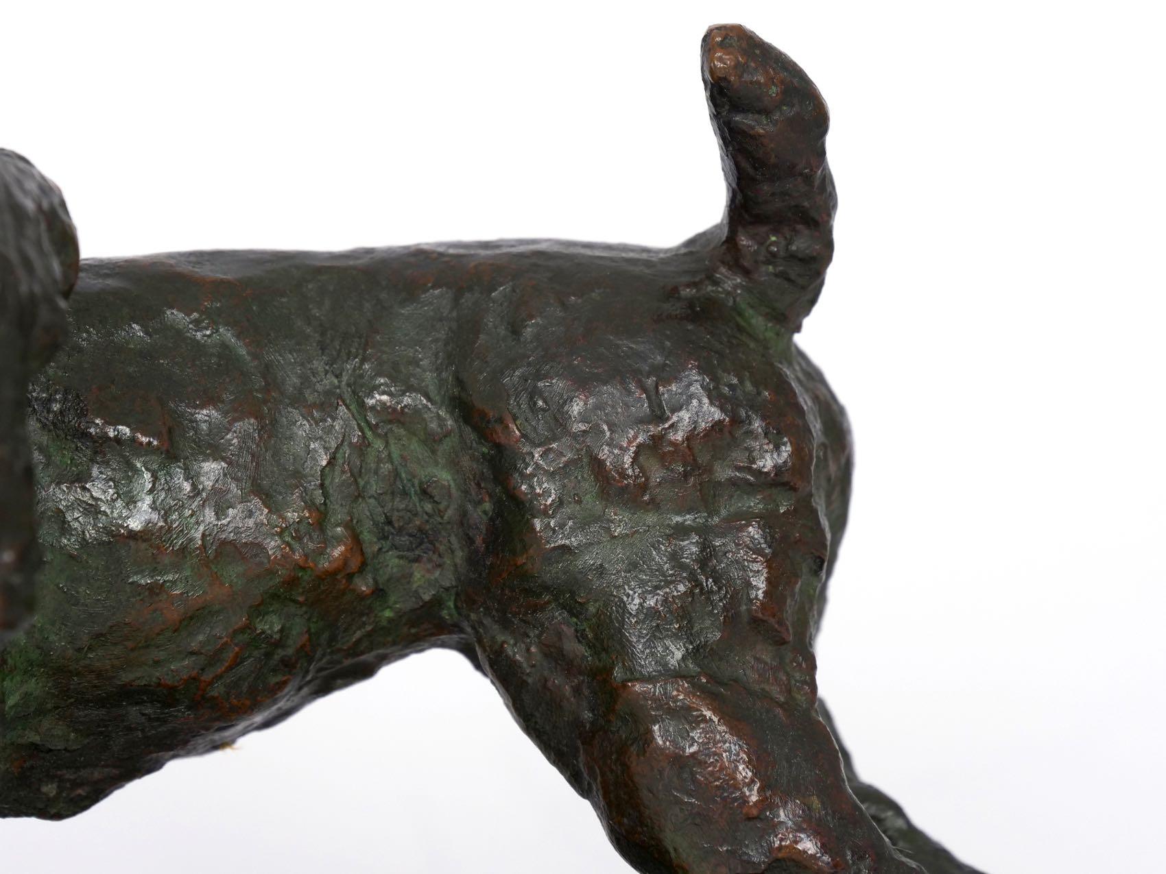 American “Pair of Terriers” Bronze Sculpture Bookends by Edith B. Parsons and Gorham Co.