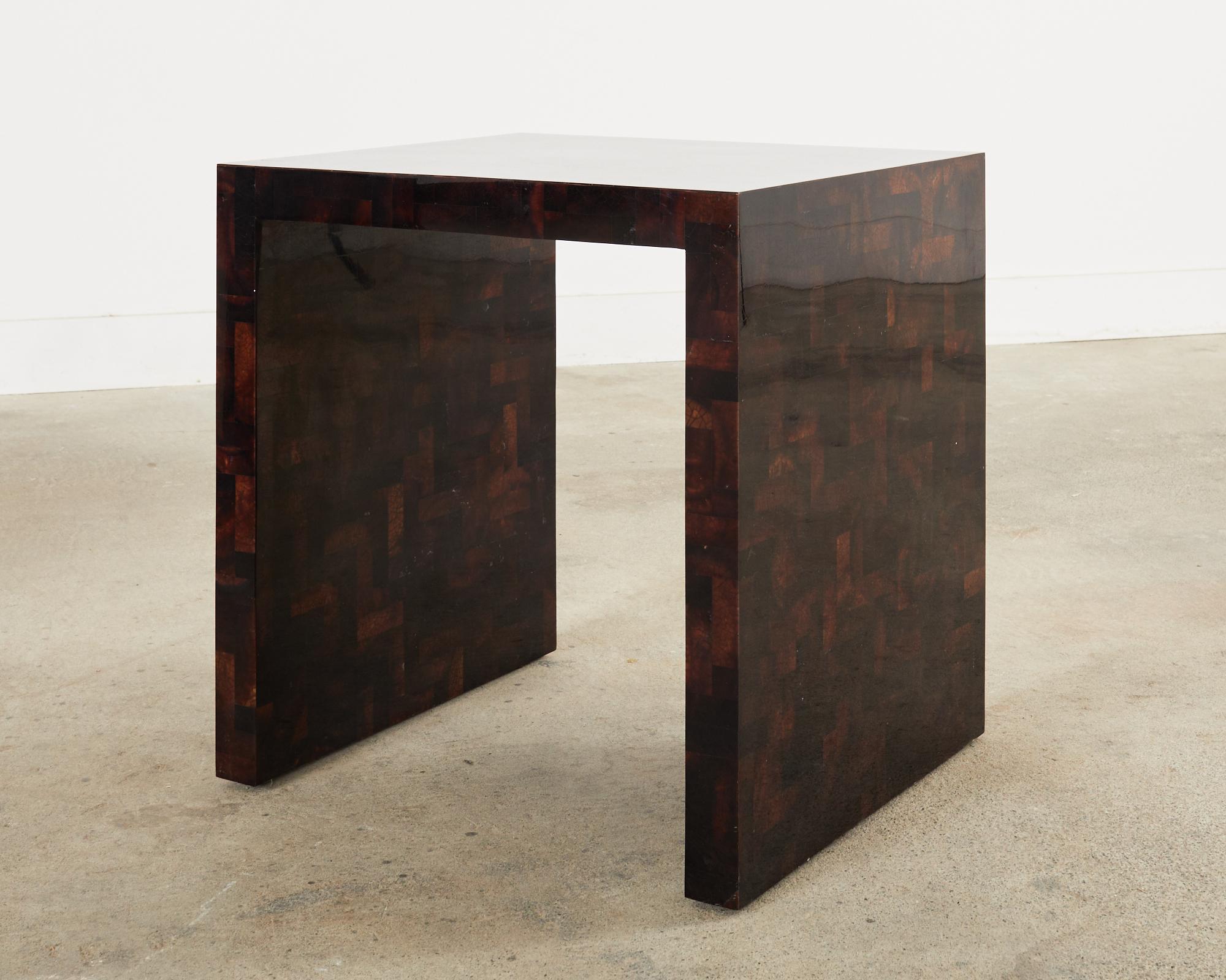 Pair of Tessellated Horn Veneered Display Tables  6