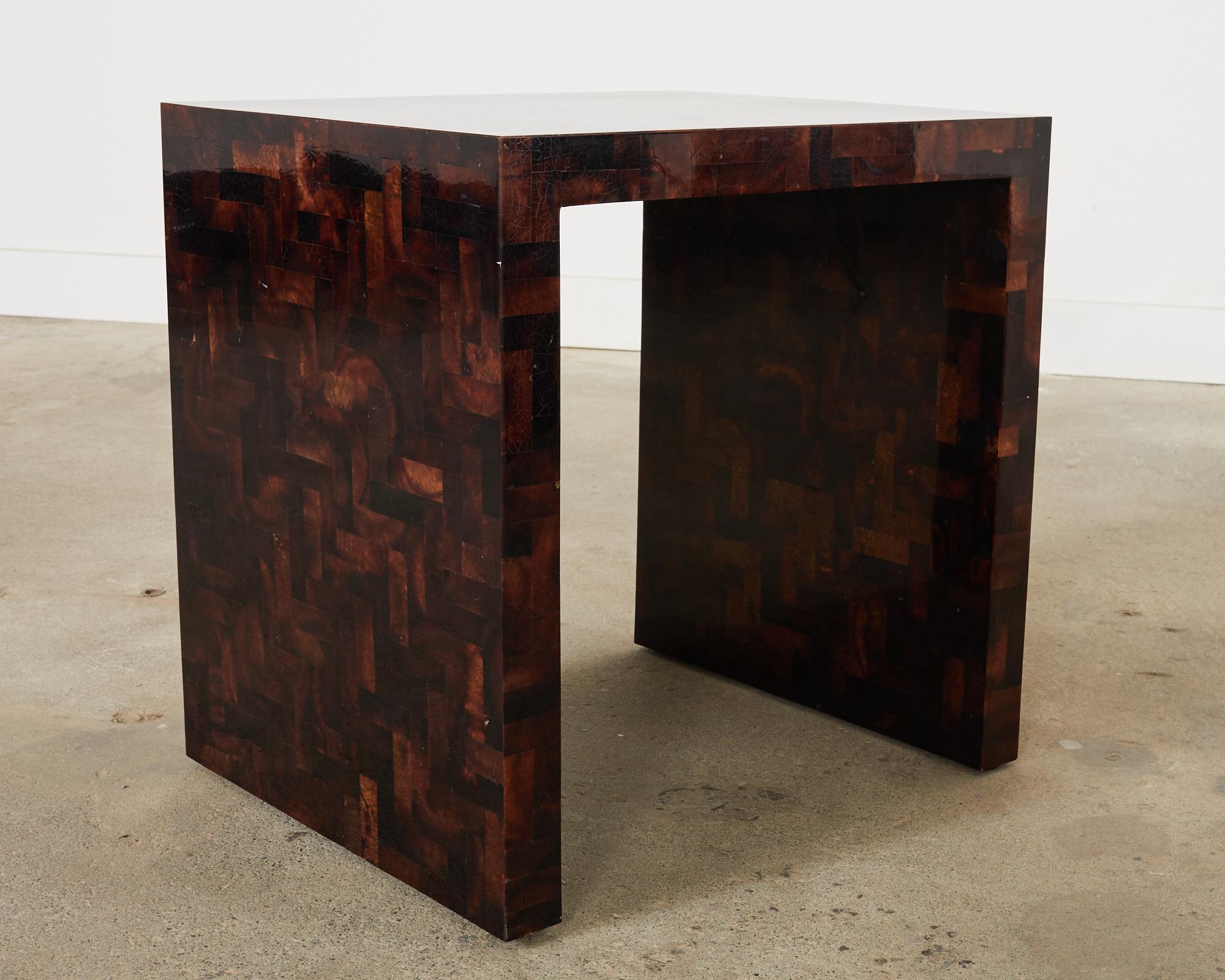 Pair of Tessellated Horn Veneered Display Tables  2