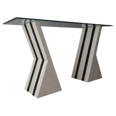 Pareja de bases de mesa de mármol teselado de Maitland Smith